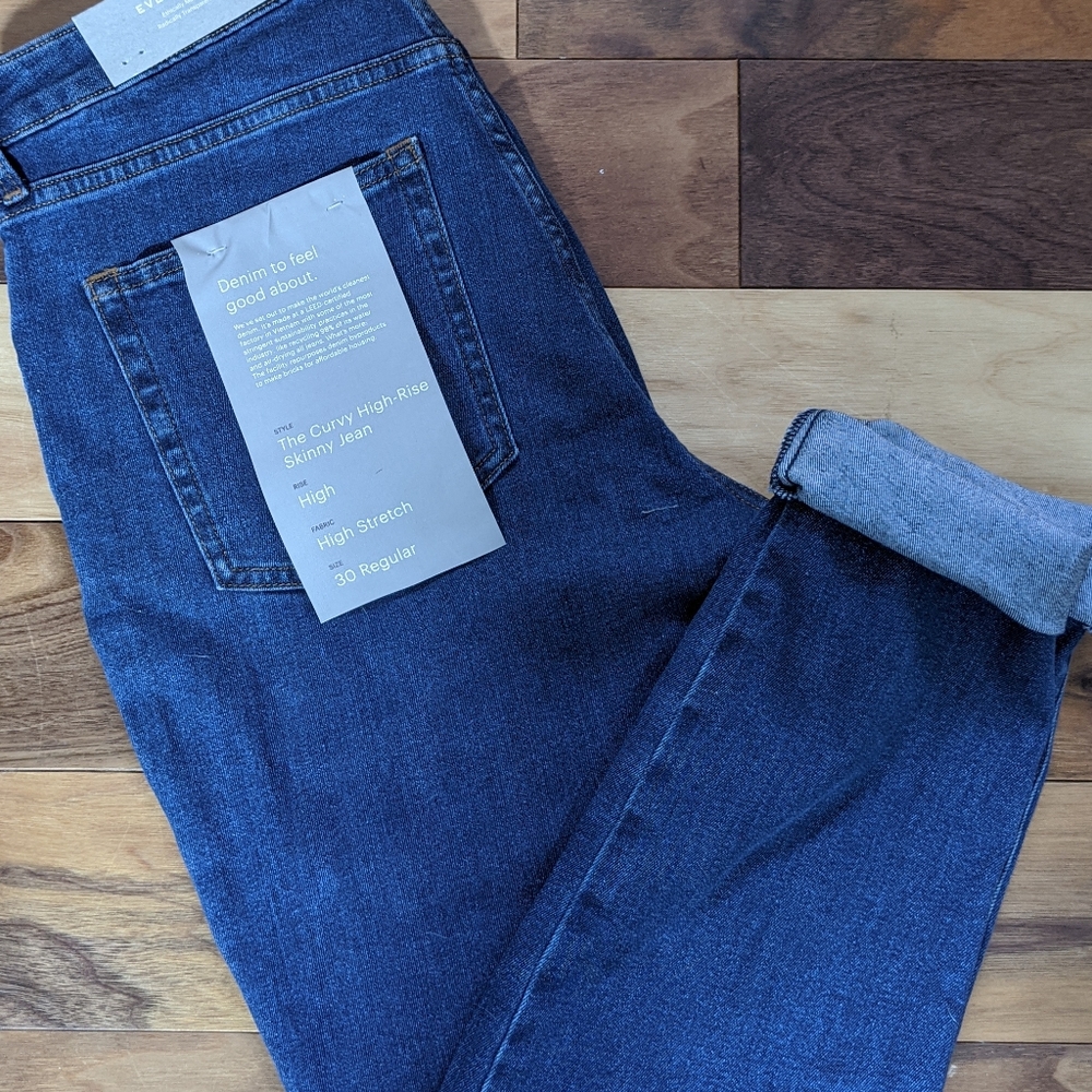 Everlane Curvy High Rise Skinny Jean - Blue , NWT